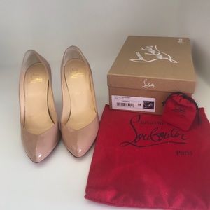 Christian Louboutin Breche 100 nude patent size 38